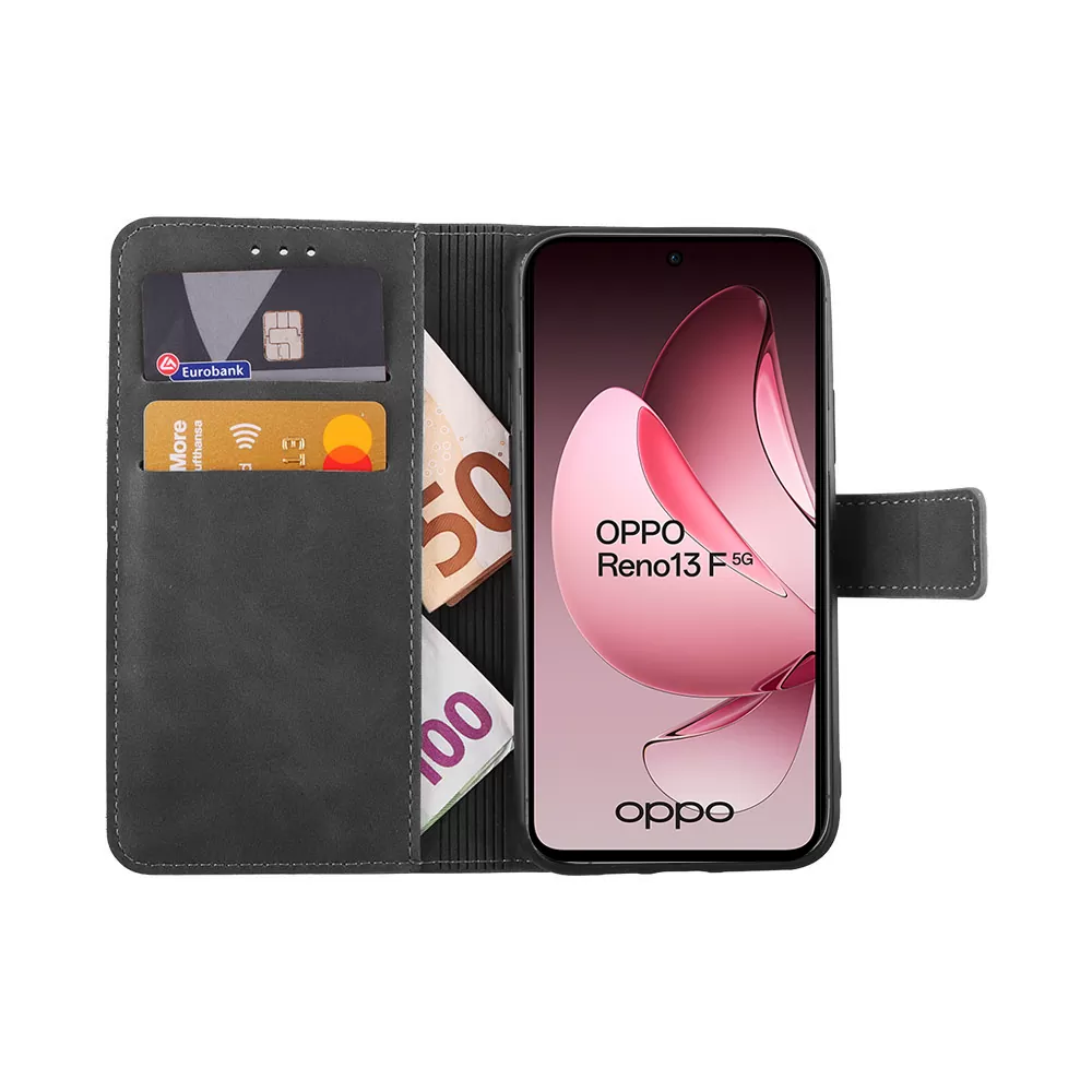 LIME ESSENTIAL ΘΗΚΗ OPPO RENO13 F/ RENO13 FS 5G 6.67in  MAGNET BOOK STAND CLIP GREY - Image 2