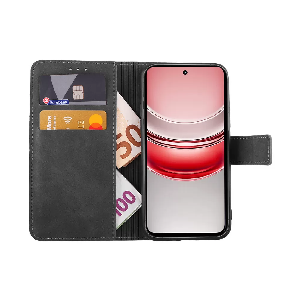 LIME ESSENTIAL ΘΗΚΗ REALME 14X 6.67in  MAGNET BOOK STAND CLIP GREY - Image 2