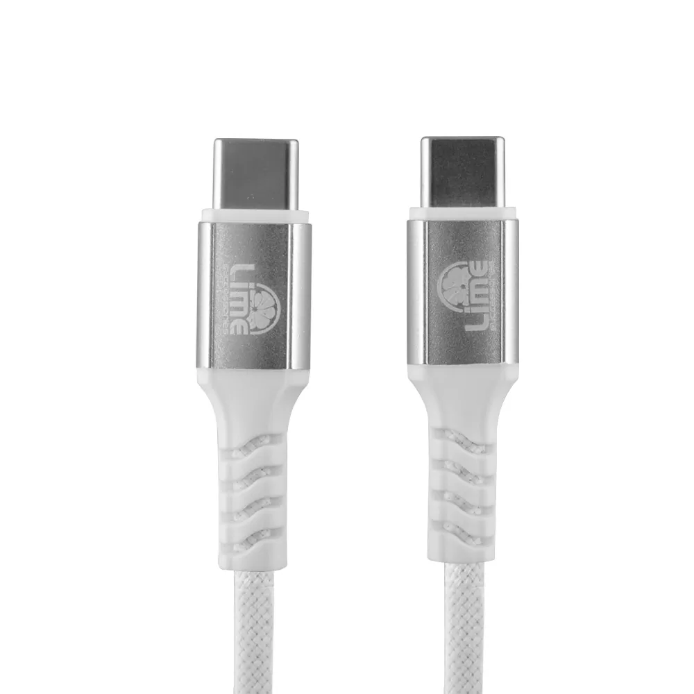 LIME USB-C TYPE C TO USB-C TYPE C 4A ΦΟΡΤΙΣΗΣ-DATA DURABLE MAGNETIC BRAIDED 1.2m LBMCC01 68W WHITE - Image 5