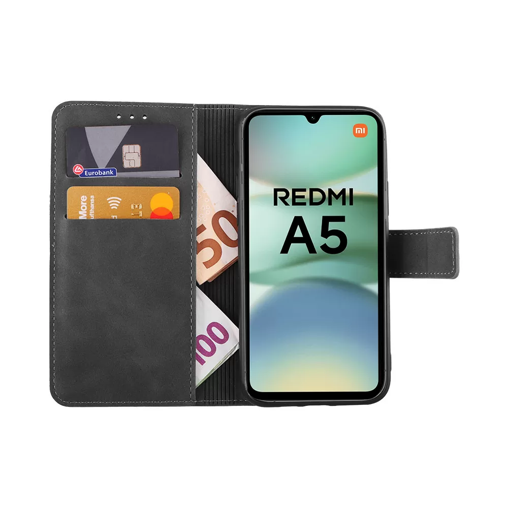 LIME ESSENTIAL ΘΗΚΗ XIAOMI REDMI A5 4G 6.88in  MAGNET BOOK STAND CLIP GREY - Image 2