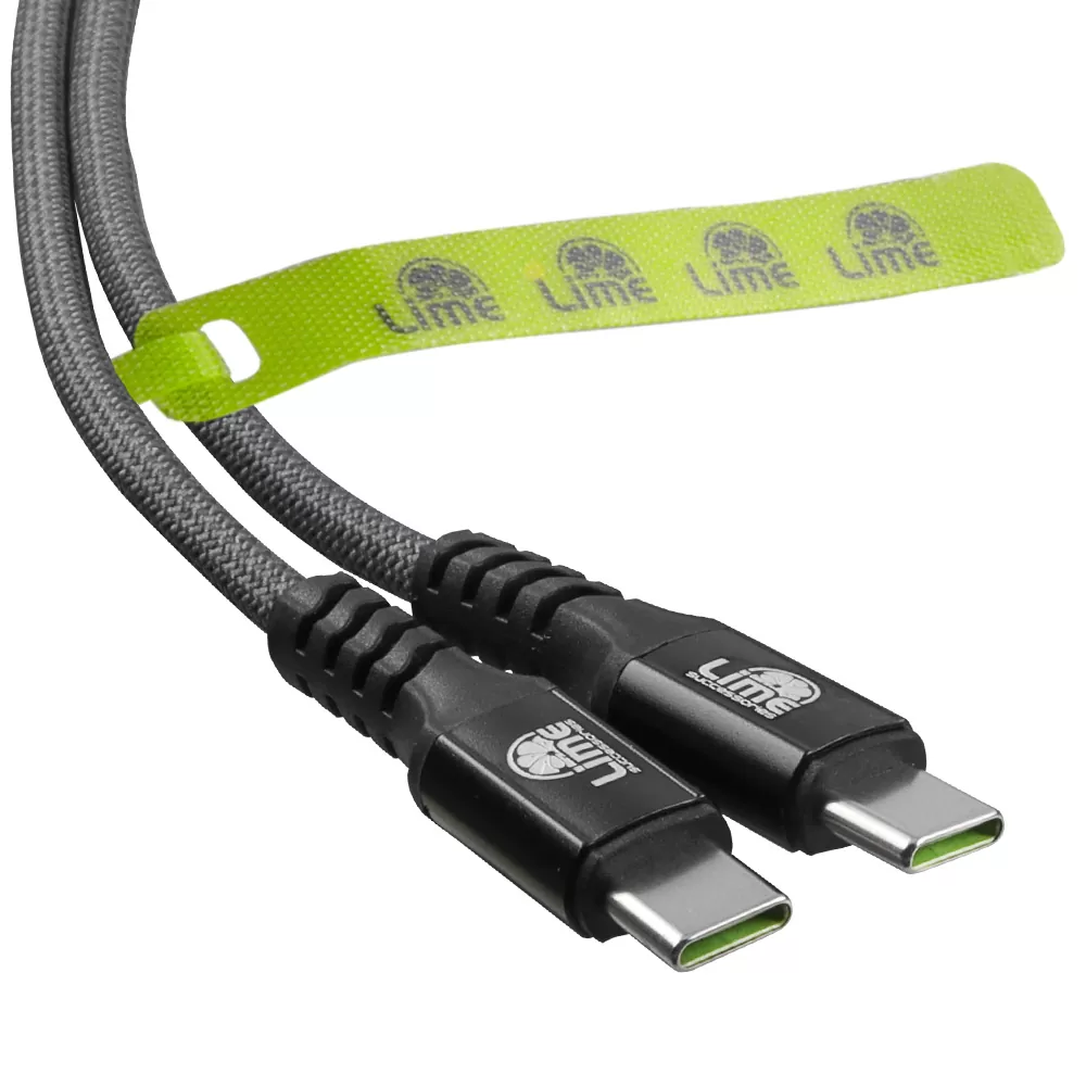 LIME USB-C TYPE C TO USB-C TYPE C 4A ΦΟΡΤΙΣΗΣ-DATA DURABLE MAGNETIC BRAIDED 1.2m LBMCC02 68W GREY - Image 6