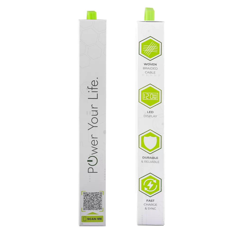 LIME USB-C TYPE C TO USB-C TYPE C 6A ΦΟΡΤΙΣΗΣ-DATA DURABLE BRAIDED WITH LED DISPLAY 1.2m LBLCC02 120W GREY - Image 7