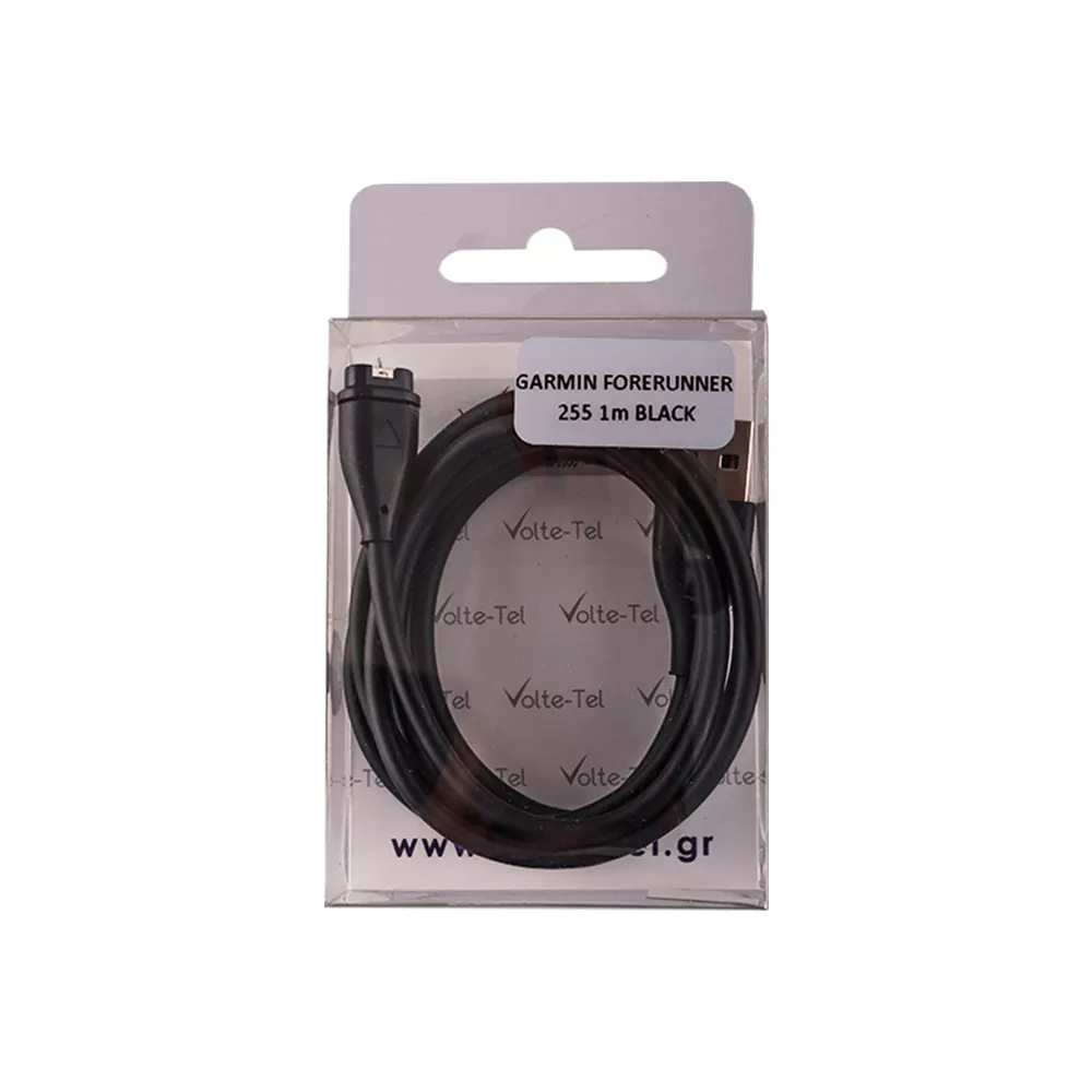 VOLTE-TEL ΚΑΛΩΔΙΟ ΦΟΡΤΙΣΗΣ USB ΓΙΑ GARMIN FORERUNNER 55/165/255/265 1m BLACK - Image 4