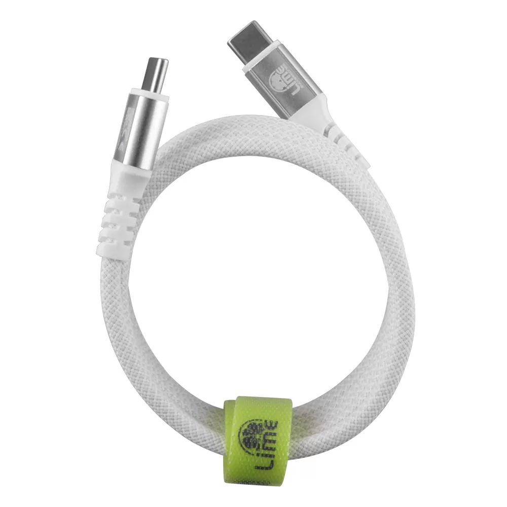 LIME USB-C TYPE C TO USB-C TYPE C 6A ΦΟΡΤΙΣΗΣ-DATA DURABLE MAGNETIC BRAIDED 1.2m LBMCC03 120W WHITE - Image 3