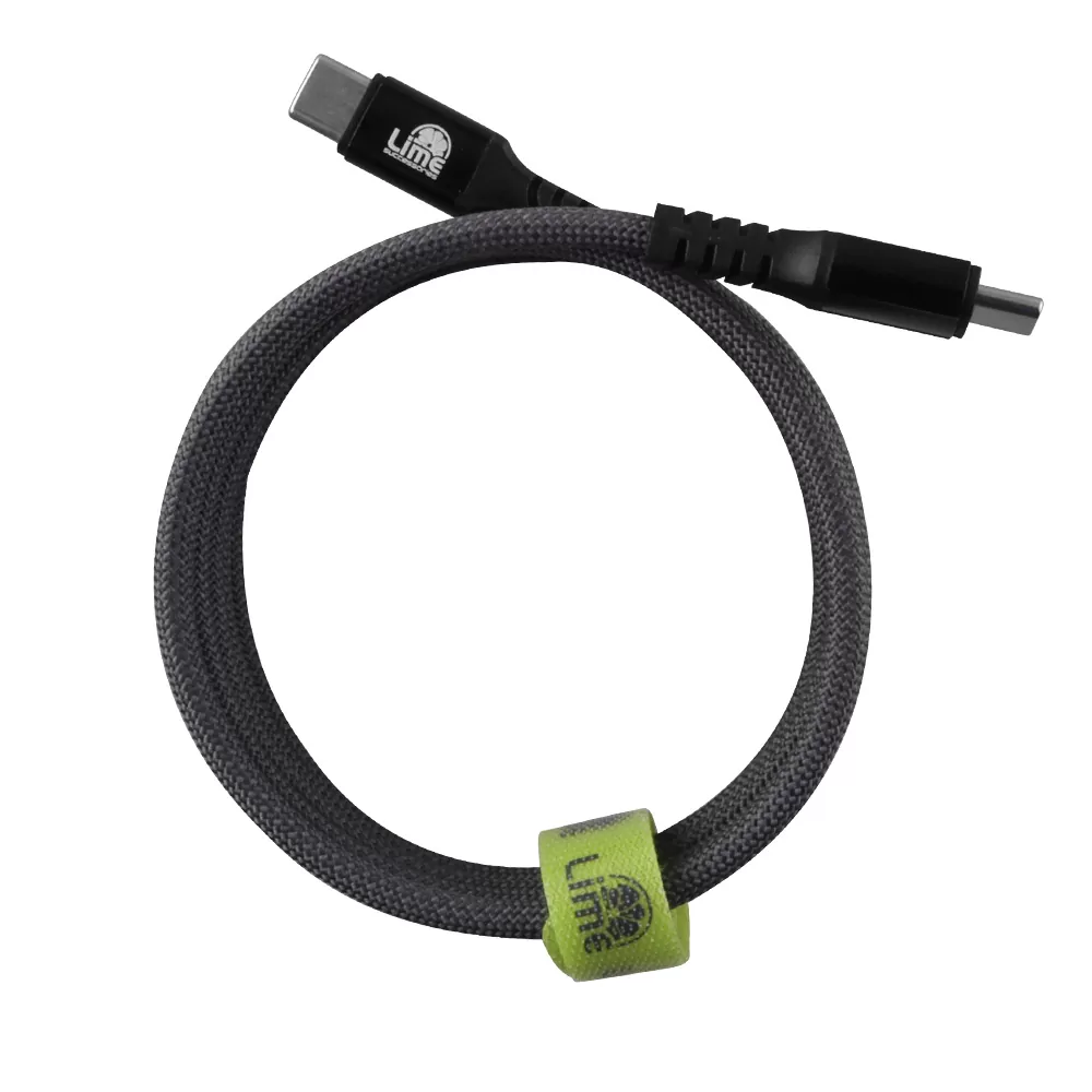 LIME USB-C TYPE C TO USB-C TYPE C 6A ΦΟΡΤΙΣΗΣ-DATA DURABLE MAGNETIC BRAIDED 1.2m LBMCC04 120W GREY - Image 3