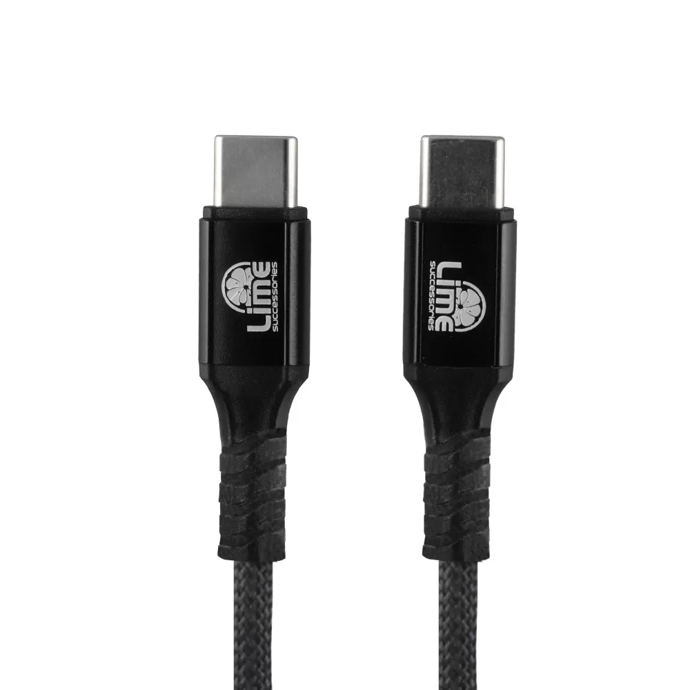 LIME USB-C TYPE C TO USB-C TYPE C 6A ΦΟΡΤΙΣΗΣ-DATA DURABLE MAGNETIC BRAIDED 1.2m LBMCC04 120W GREY - Image 5