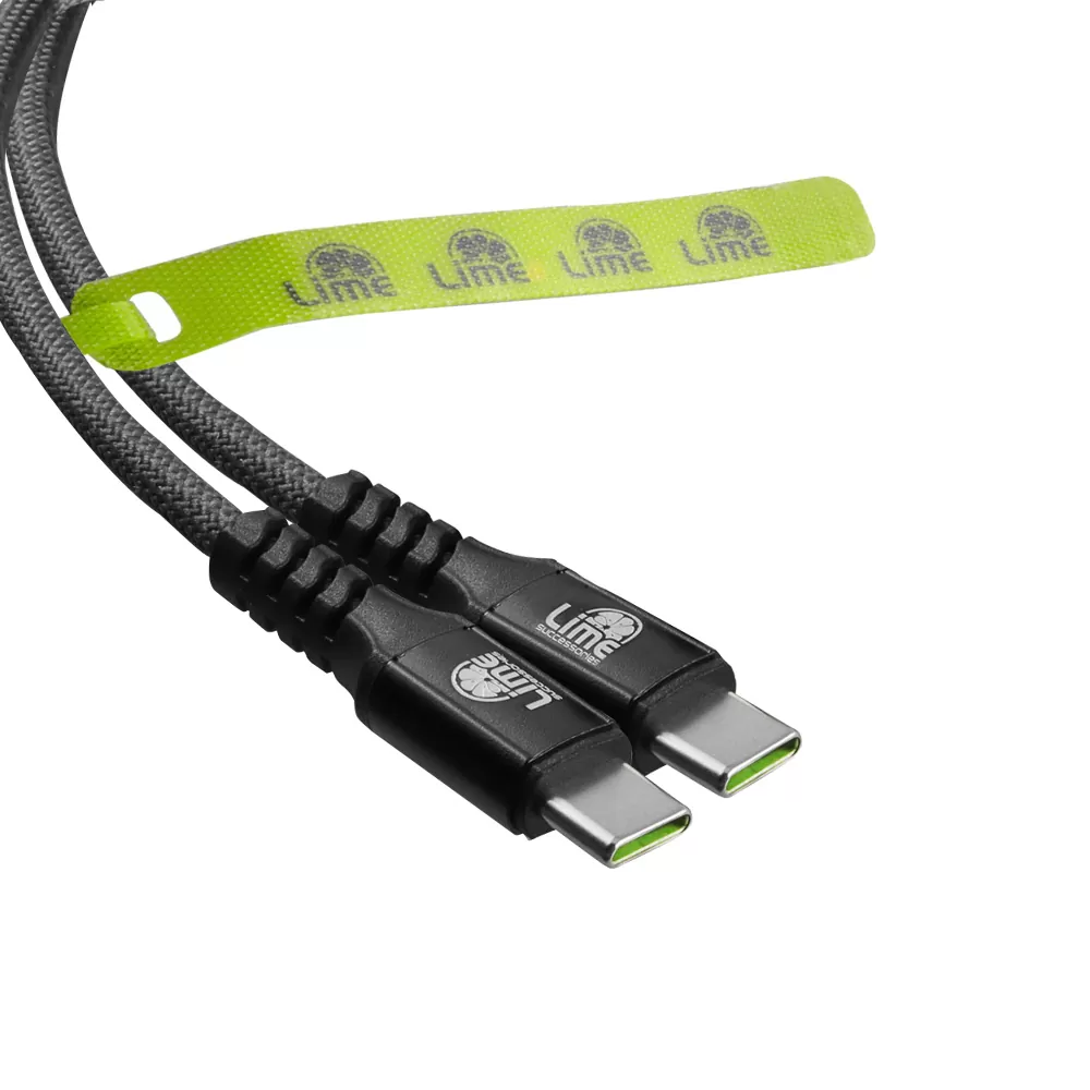 LIME USB-C TYPE C TO USB-C TYPE C 6A ΦΟΡΤΙΣΗΣ-DATA DURABLE MAGNETIC BRAIDED 1.2m LBMCC04 120W GREY - Image 6