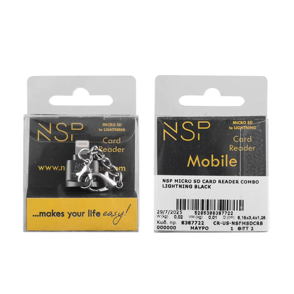 NSP N34 OTG TF/MICRO SD TO LIGHTNING BLACK - Image 6