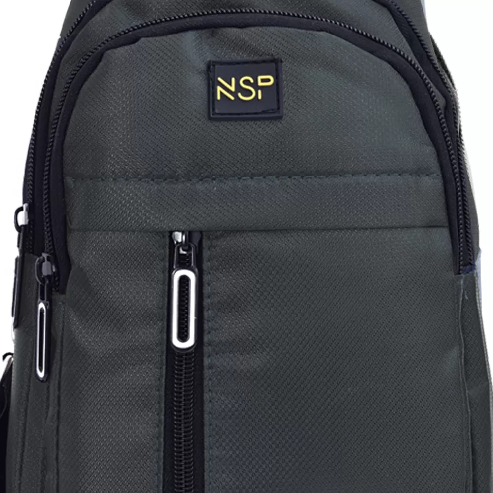 NSP N122 CASUAL ΤΣΑΝΤΑΚΙ ΑΔΙΑΒΡΟΧΟ CROSSBODY 8L DURABLE ΥΦΑΣΜΑΤΙΝΟ DARK GREY - Image 9