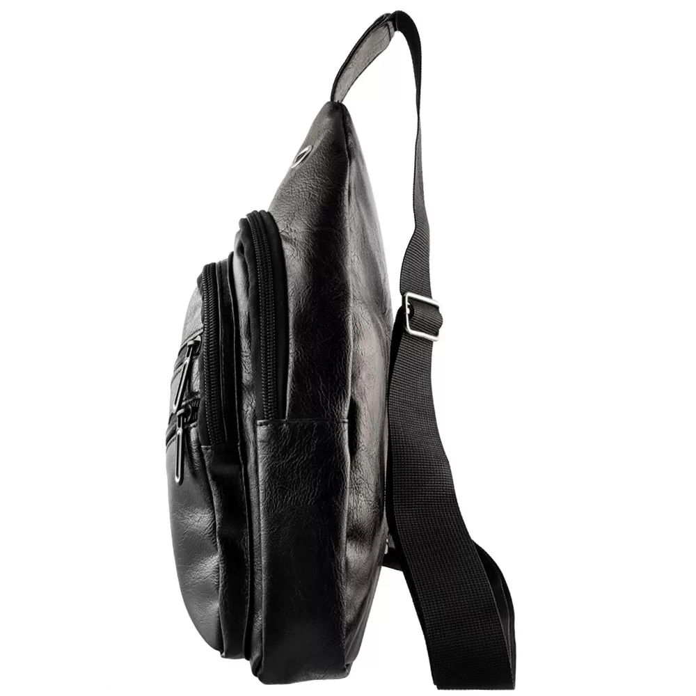 NSP N121 FORCE ΤΣΑΝΤΑΚΙ CROSSBODY 8.5L ΔΕΡΜΑΤΙΝΟ BLACK - Image 3