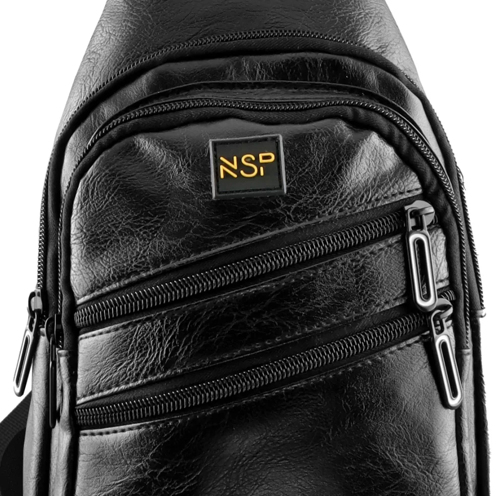NSP N121 FORCE ΤΣΑΝΤΑΚΙ CROSSBODY 8.5L ΔΕΡΜΑΤΙΝΟ BLACK - Image 9