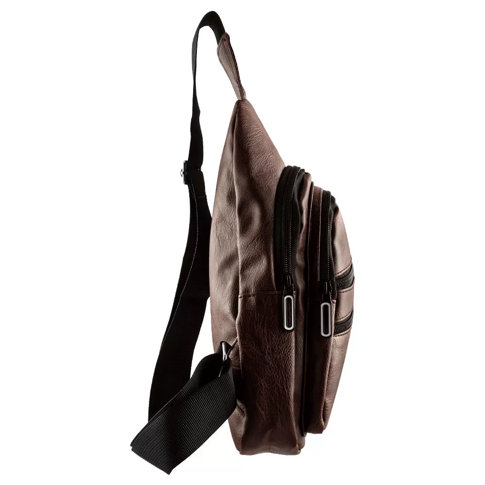NSP N121 FORCE ΤΣΑΝΤΑΚΙ CROSSBODY 8.5L ΔΕΡΜΑΤΙΝΟ BROWN - Image 4