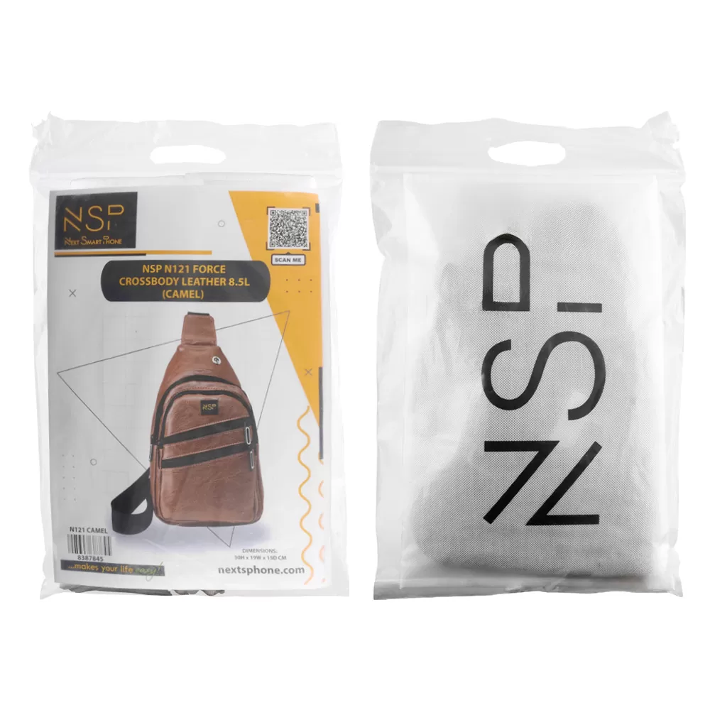 NSP N121 FORCE ΤΣΑΝΤΑΚΙ CROSSBODY 8.5L ΔΕΡΜΑΤΙΝΟ CAMEL - Image 11