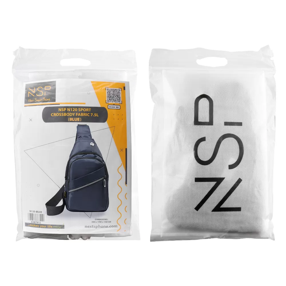 NSP N120 SPORT ΤΣΑΝΤΑΚΙ ΑΔΙΑΒΡΟΧΟ CROSSBODY 7.5L SOFT ΥΦΑΣΜΑΤΙΝΟ BLUE - Image 12