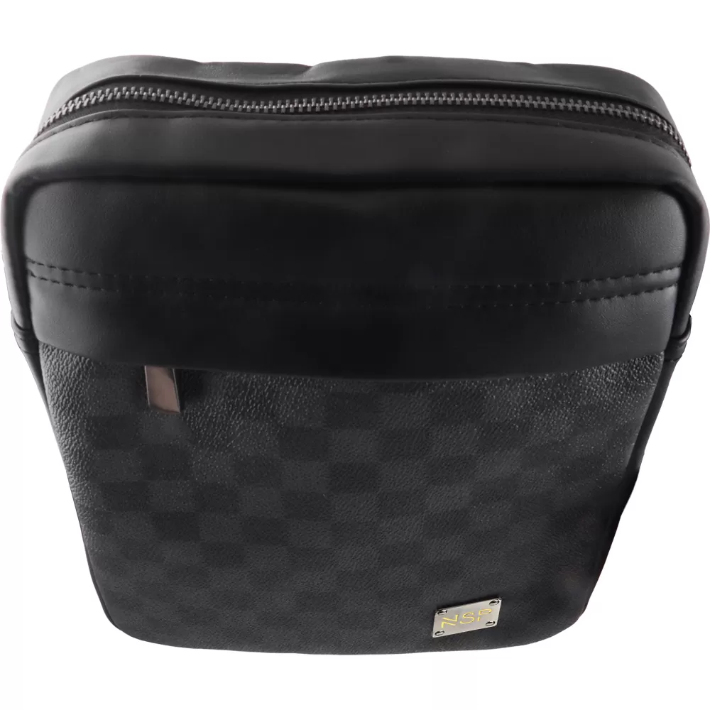 NSP N113 CHECKERED ΤΣΑΝΤΑΚΙ ΩΜΟΥ/ΧΙΑΣΤΙ 4.5L ΔΕΡΜΑΤΙΝΟ BLACK - Image 9