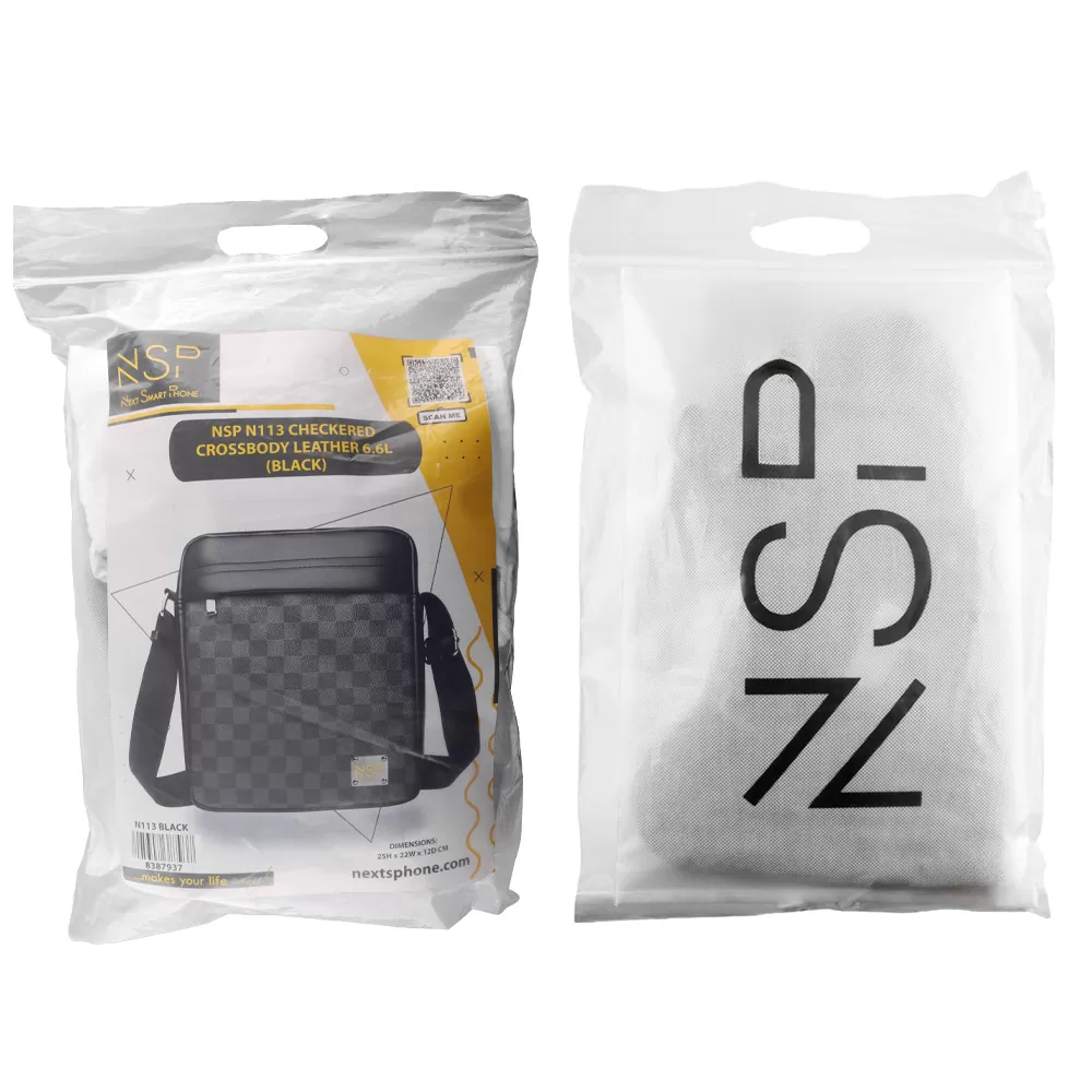 NSP N113 CHECKERED ΤΣΑΝΤΑΚΙ ΩΜΟΥ/ΧΙΑΣΤΙ 4.5L ΔΕΡΜΑΤΙΝΟ BLACK - Image 11