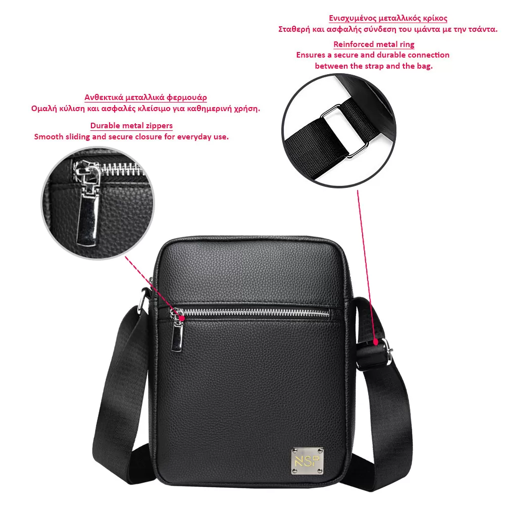 NSP N112 PROFESSIONAL ΤΣΑΝΤΑΚΙ ΩΜΟΥ/ΧΙΑΣΤΙ 4L ΔΕΡΜΑΤΙΝΟ BLACK - Image 7
