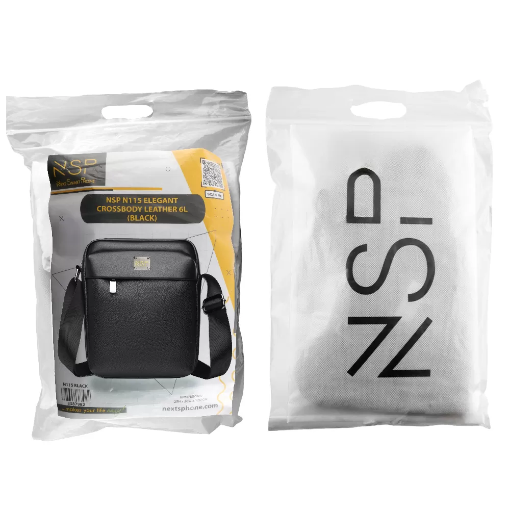 NSP N115 ELEGANT ΤΣΑΝΤΑΚΙ ΩΜΟΥ/ΧΙΑΣΤΙ 4L ΔΕΡΜΑΤΙΝΟ BLACK - Image 11