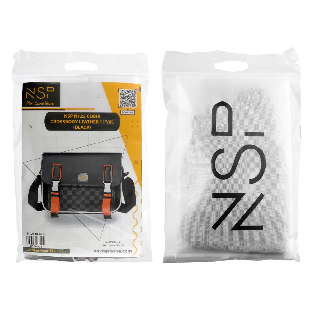 NSP N125 CUBIK ΤΣΑΝΤΑΚΙ ΩΜΟΥ/ΧΙΑΣΤΙ ΜΕ ΘΗΚΗ TABLET 11"/5.5L ΔΕΡΜΑΤΙΝΟ BLACK - Image 11