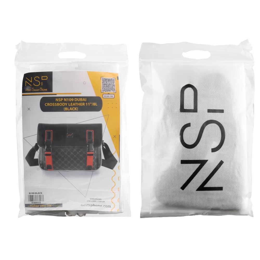 NSP N109 DUBAI ΤΣΑΝΤΑΚΙ ΩΜΟΥ/ΧΙΑΣΤΙ ΜΕ ΘΗΚΗ TABLET 11"/5.5L ΔΕΡΜΑΤΙΝΟ BLACK - Image 11