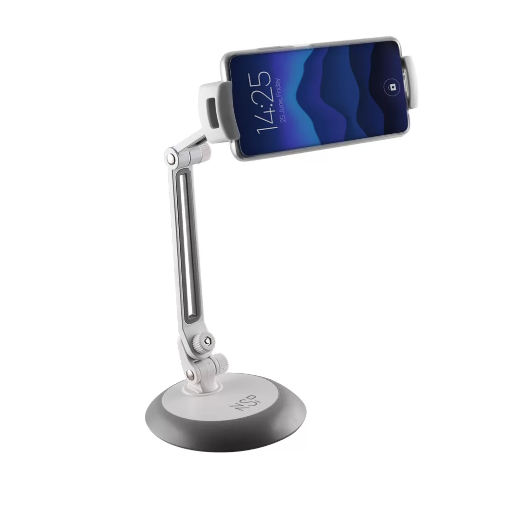 NSP N33 ΒΑΣΗ ΣΤΗΡΙΞΗΣ ΓΡΑΦΕΙΟΥ ΚΙΝΗΤΩΝ/ IPAD/TABLET UNIVERSAL ΑΠΟ 4.0" ΕΩΣ 13" ALUMINIUM ALLOY WHITE - Image 8