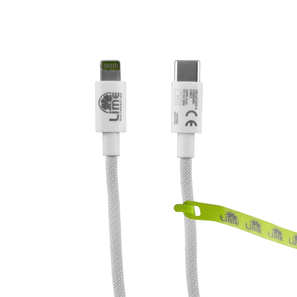 LIME USB-C MINI GAN PD 3.0 SUPER FAST TRAVEL LGC25W 5V 4.0A/ 9V 2.77A 25W+ BRAIDED ΦΟΡΤΙΣΗΣ-DATA LBCL01 USB-C TO LIGHTNING 30 - Image 10