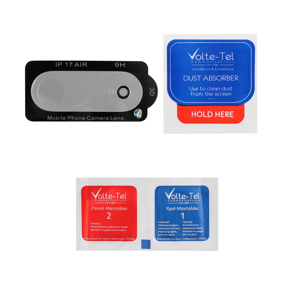 VOLTE-TEL CAMERA GLASS IPHONE 17 AIR 6.5in 9H 0.25mm 3D CURVED TRANSPARENT - Image 4