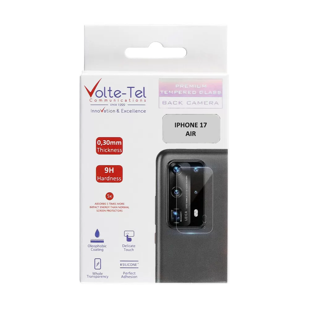 VOLTE-TEL CAMERA GLASS IPHONE 17 AIR 6.5in 9H 0.25mm 3D CURVED BLACK - Image 5