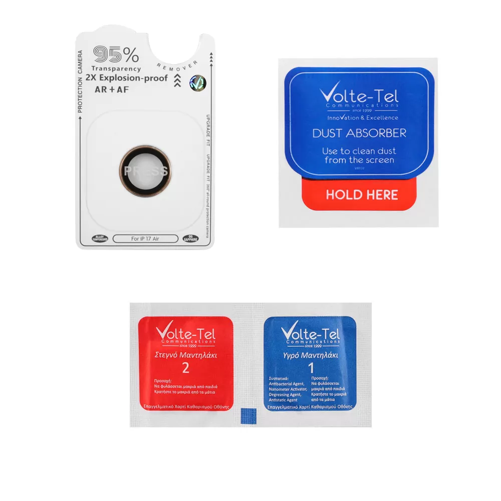 VOLTE-TEL CAMERA GLASS COVER IPHONE 17 AIR 6.5in 9H 0.33MM AR PREMIUM EASY APPLICATION TITANIUM GOLD - Image 2