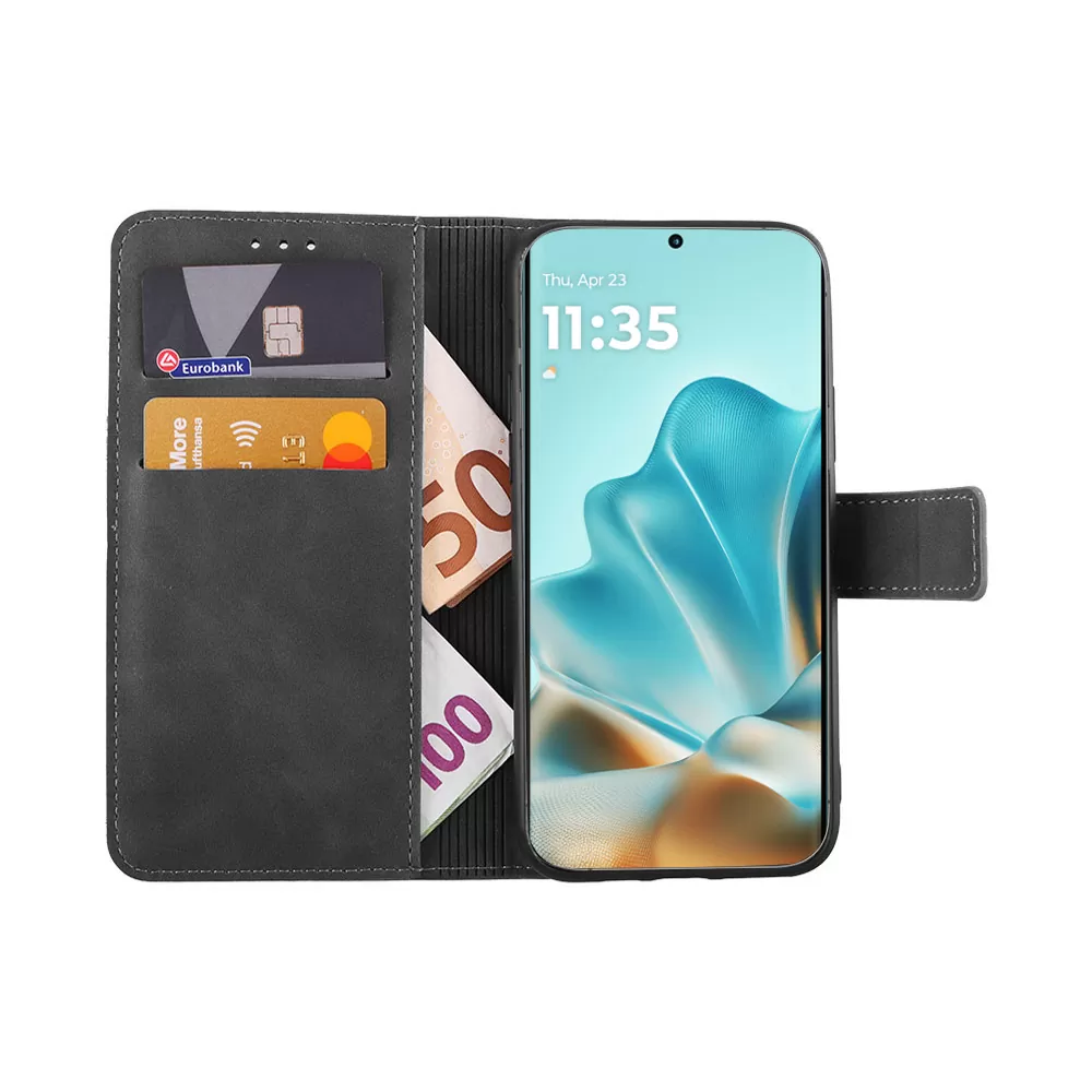 LIME ESSENTIAL ΘΗΚΗ MOTOROLA EDGE 60 FUSION 5G 6.67in  MAGNET BOOK STAND CLIP GREY - Image 2
