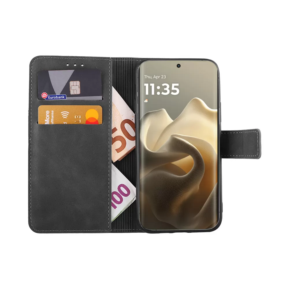 LIME ESSENTIAL ΘΗΚΗ MOTOROLA EDGE 60 PRO 5G 6.7in  MAGNET BOOK STAND CLIP GREY - Image 2