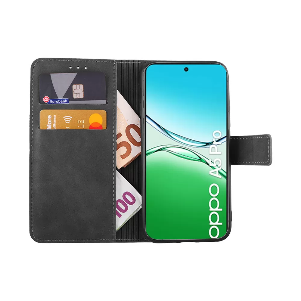LIME ESSENTIAL ΘΗΚΗ OPPO A5 PRO 4G/A5 PRO 5G 6.67in  MAGNET BOOK STAND CLIP GREY - Image 2