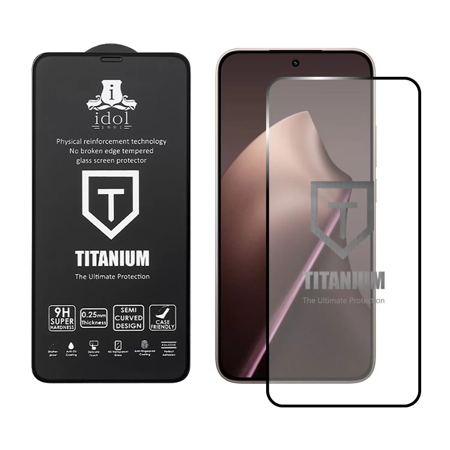IDOL 1991 TITANIUM TEMPERED GLASS XIAOMI 15T 5G 6.83in 9H 0.25mm  SEMI CURVED FINGER UNLOCK FULL GLUE BLACK - Image 2