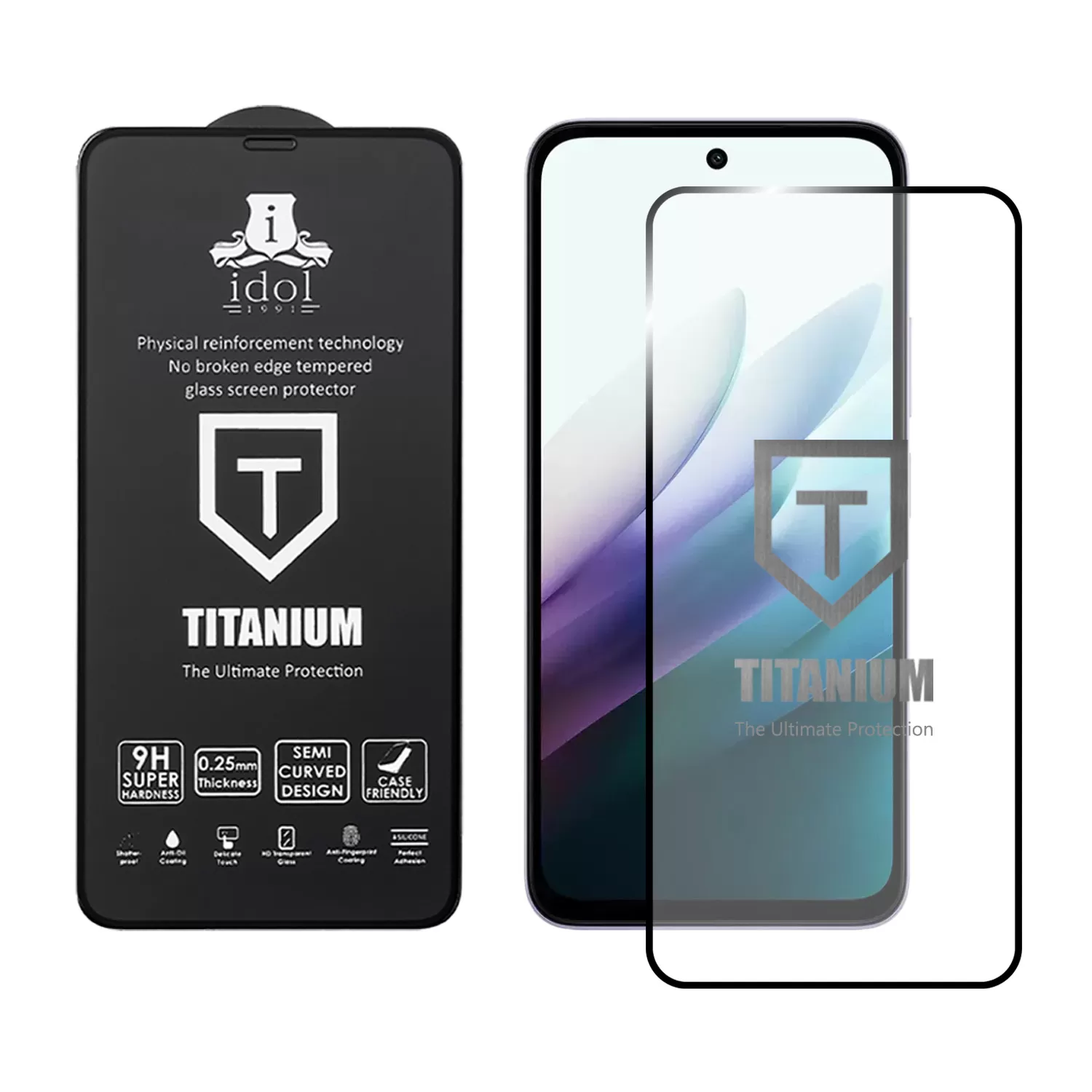 IDOL 1991 TITANIUM TEMPERED GLASS XIAOMI REDMI 15 5G 6.9in 9H 0.25mm  SEMI CURVED FULL GLUE BLACK - Image 2