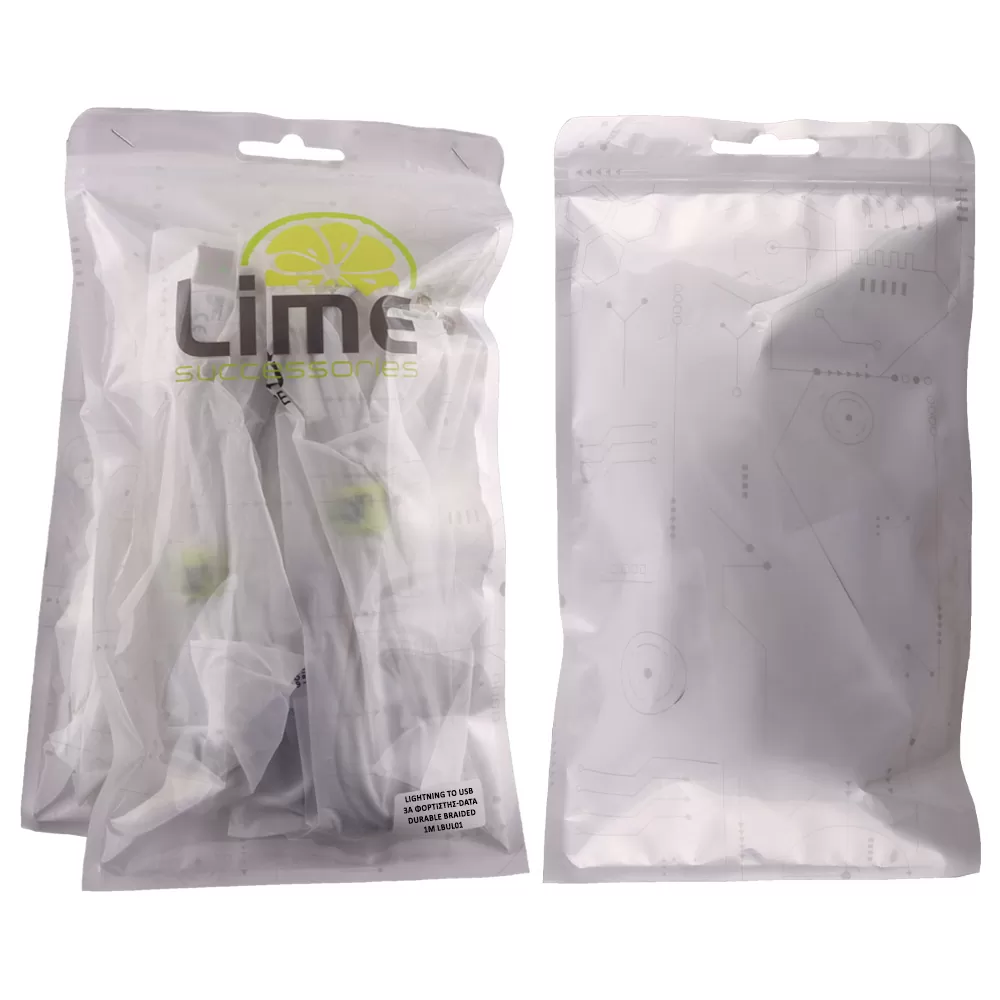 LIME LIGHTNING TO USB 3A ΦΟΡΤΙΣΗΣ-DATA DURABLE BRAIDED 1m LBUL01 WHITE BULK - Image 6