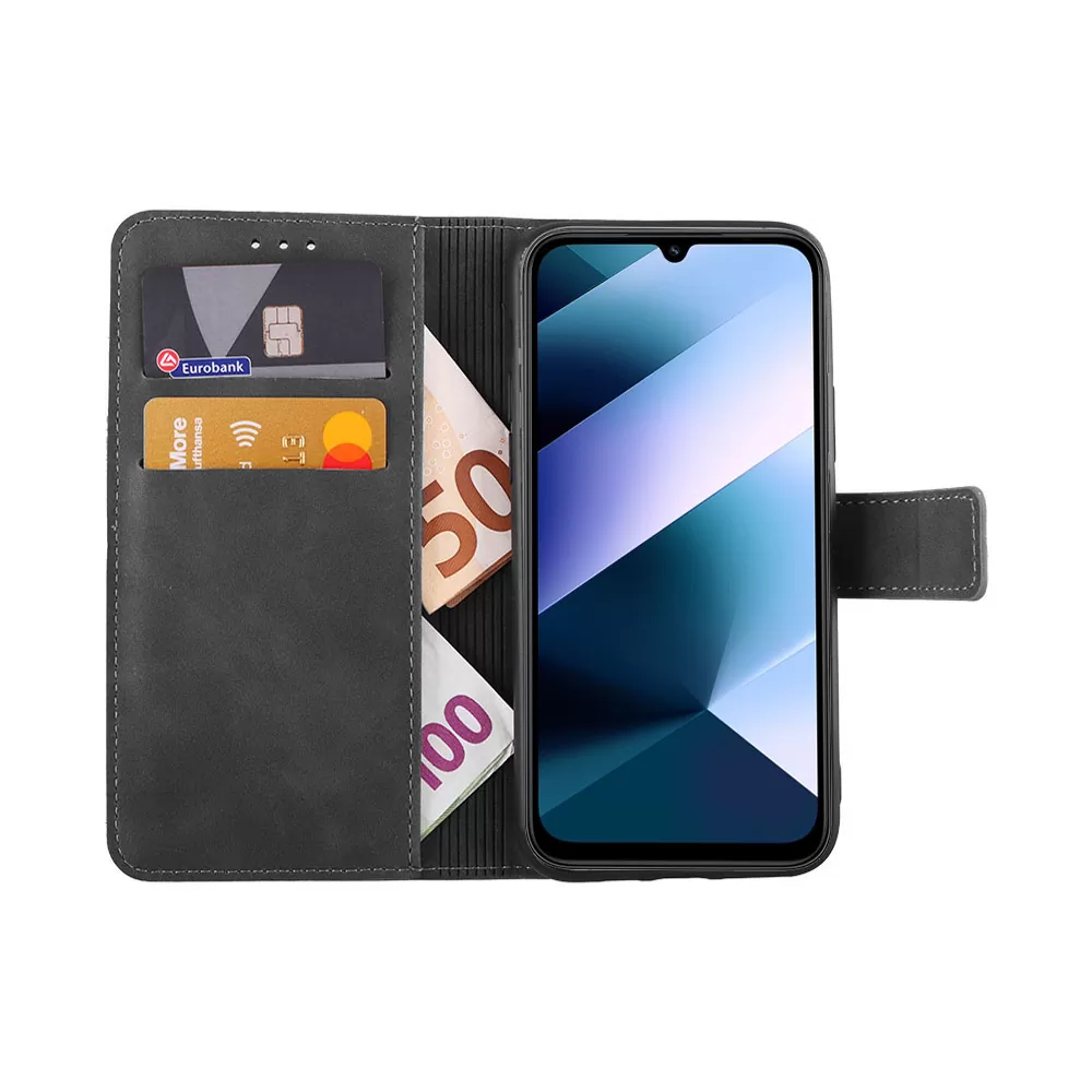 LIME ESSENTIAL ΘΗΚΗ XIAOMI POCO C85 4G/ REDMI 15C 4G 6.9in  MAGNET BOOK STAND CLIP GREY - Image 2