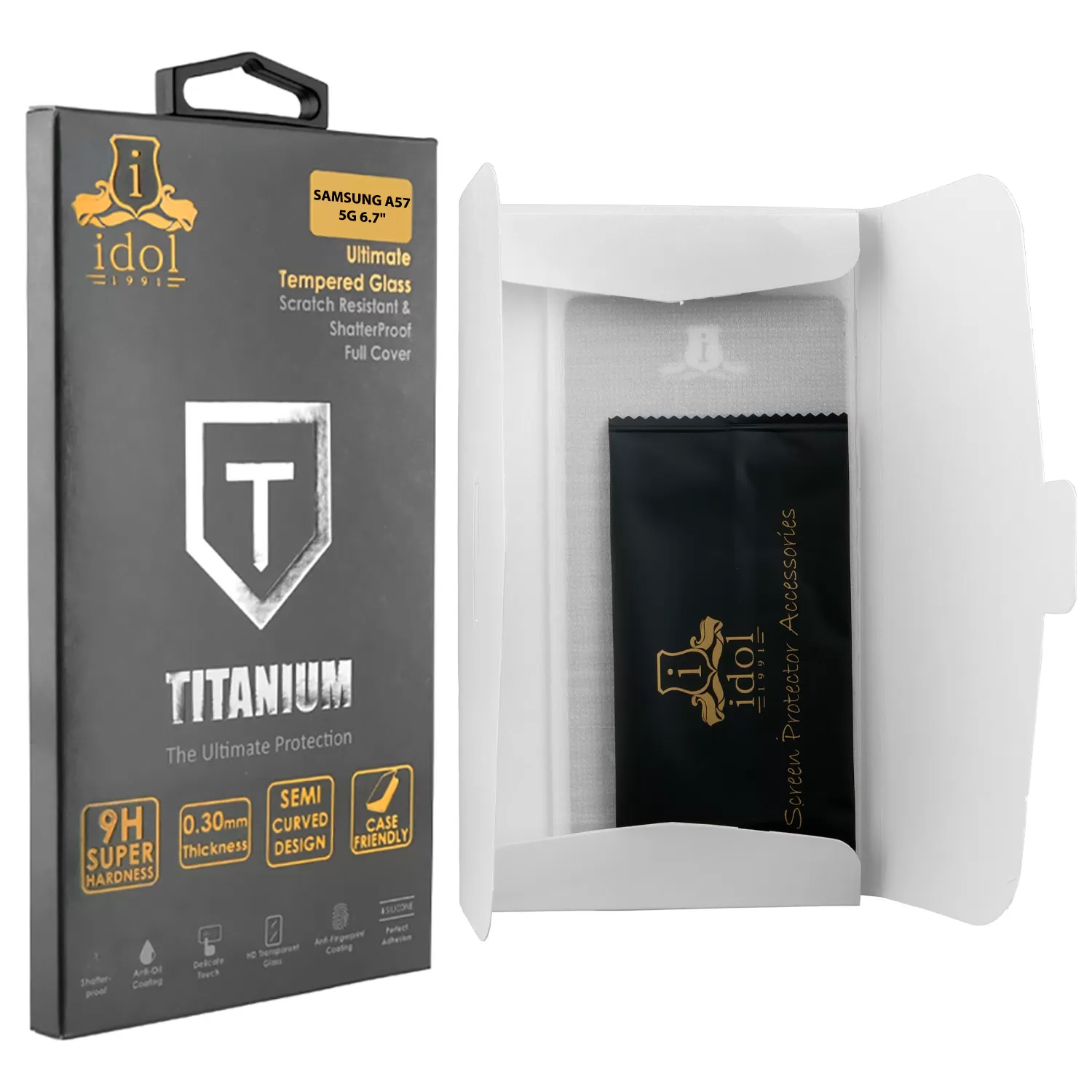 IDOL 1991 TEMPERED GLASS SAMSUNG A57 5G FULL GLUE TITANIUM <br><br>IDOL 1991 TEMPERED GLASS SAMSUNG A57 5G 6.7in 9H 0.25mm TITANIUM SEMI CURVED FULL GLUE BLACK - Image 3