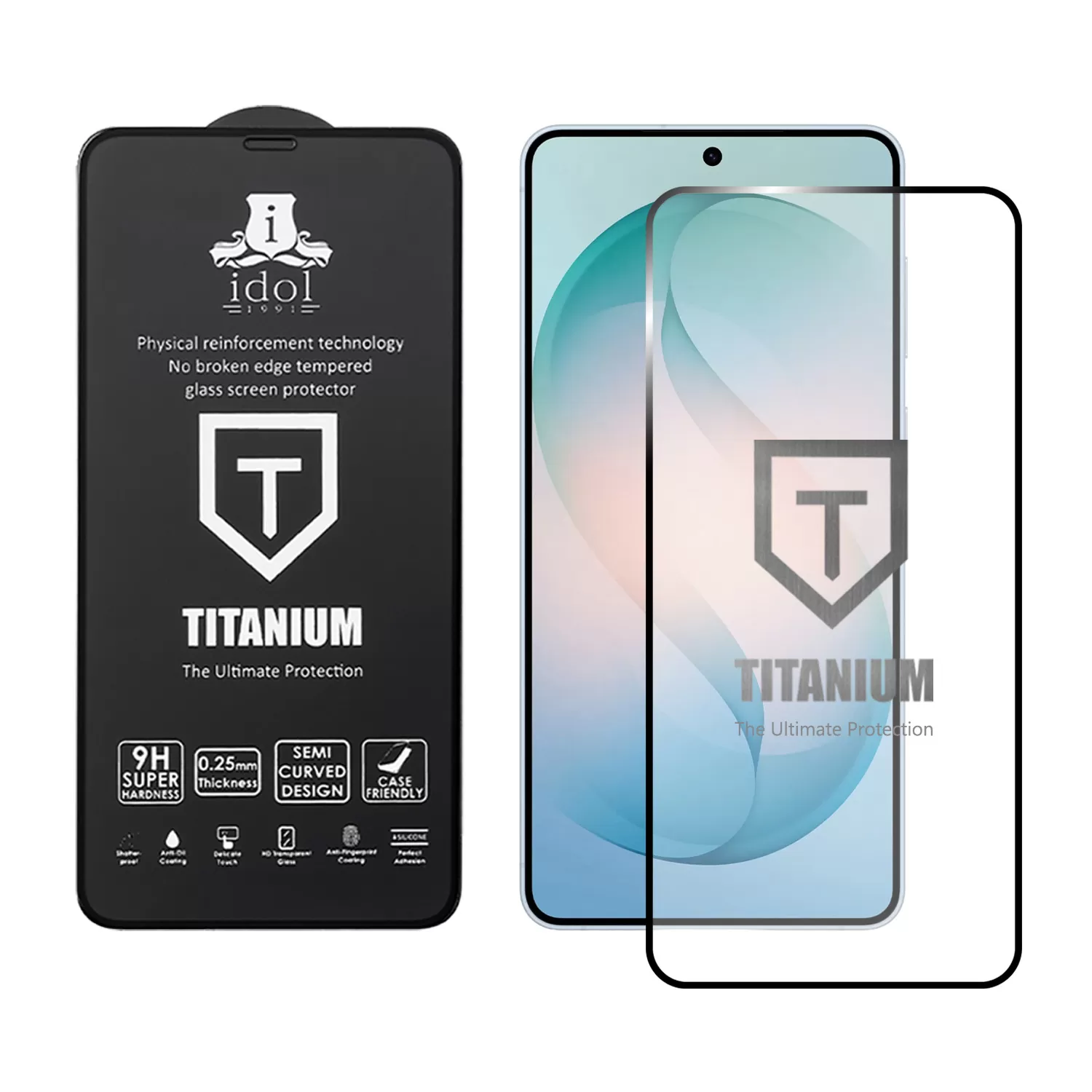 IDOL 1991 TEMPERED GLASS SAMSUNG S26 PLUS 5G  TITANIUM FULL GLUE <br><br><br><br>6.7 inches  9H 0.25mm SEMI CURVED BLACK - Image 2