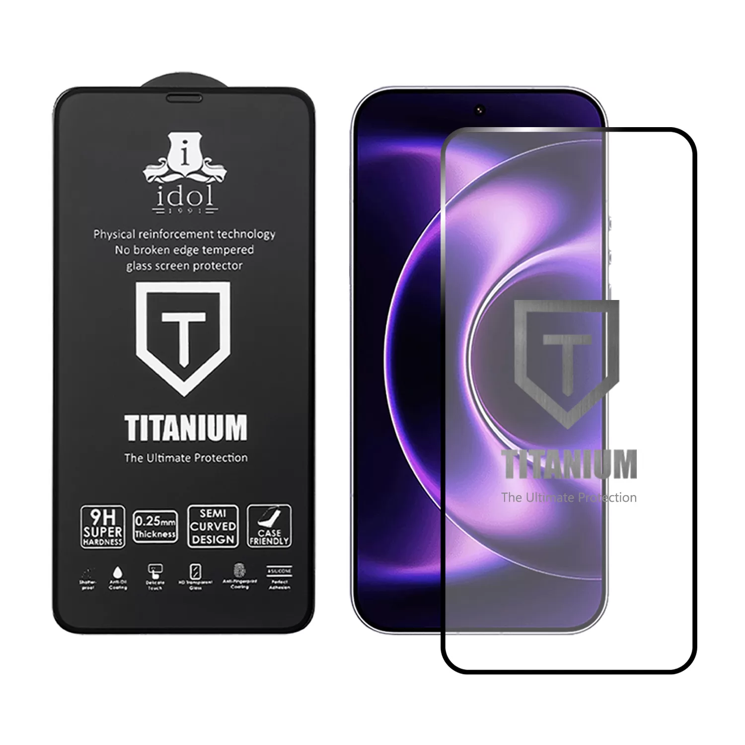 IDOL 1991 TITANIUM TEMPERED GLASS XIAOMI 17 ULTRA 5G FULL GLUE <br><br><br><br>6.9in 9H 0.25mm SEMI CURVED FINGER UNLOCK BLACK - Image 2