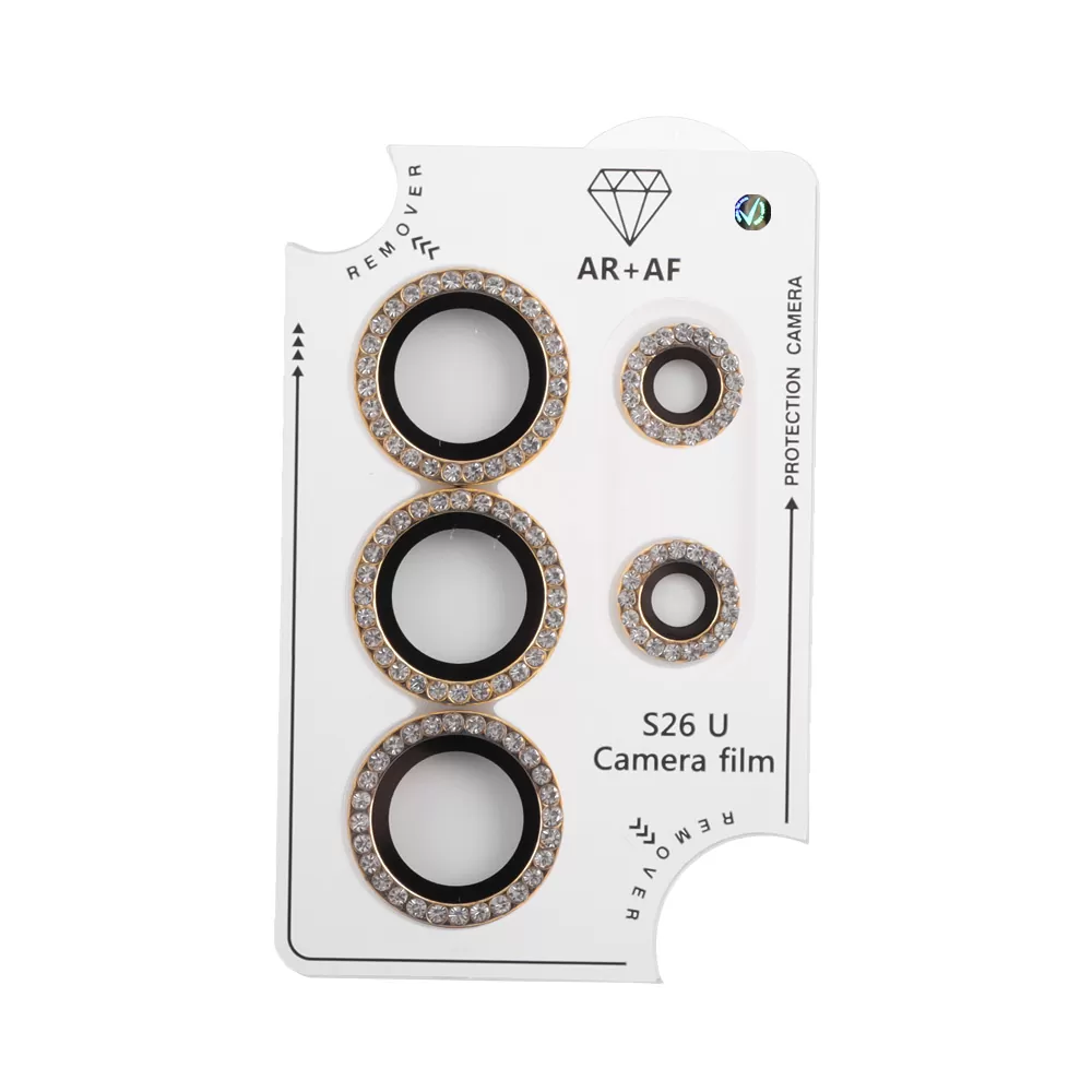 VOLTE-TEL CAMERA GLASS COVER SAMSUNG S26 ULTRA 5G 6.9in 9H 0.33MM EASY APPLICATION WITH STRASS TITANIUM GOLD - Image 3