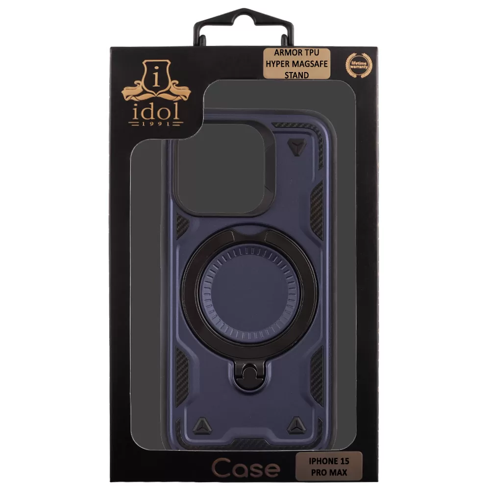 IDOL 1991 ARMOR TPU ΘΗΚΗ IPHONE 15 PRO MAX 6.7in HYPER MAGSAFE STAND CAMERA GUARD BLUE - Image 12