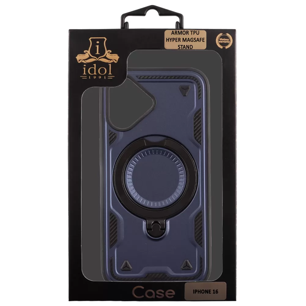 IDOL 1991 ARMOR TPU ΘΗΚΗ IPHONE 16 6.1in HYPER MAGSAFE STAND CAMERA GUARD BLUE - Image 12