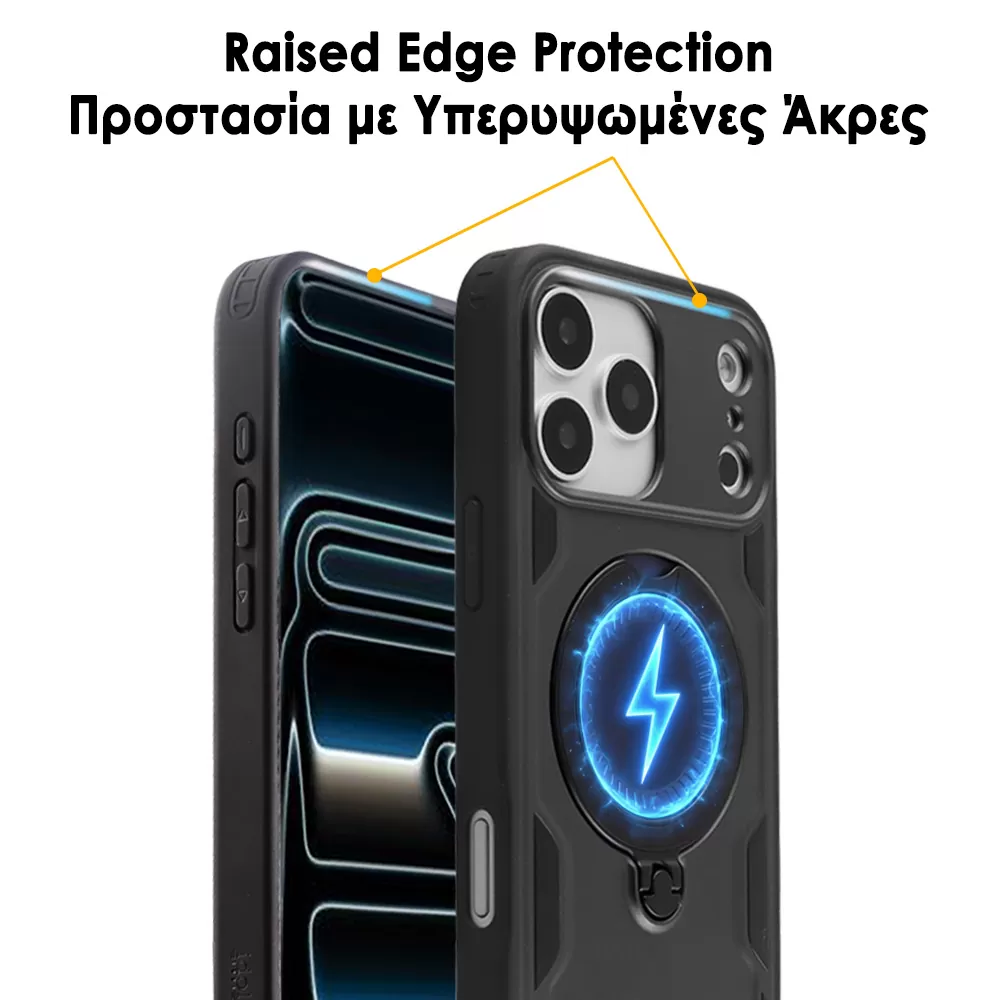 IDOL 1991 ARMOR TPU ΘΗΚΗ IPHONE 17 PRO 6.3in HYPER MAGSAFE STAND CAMERA GUARD BLACK - Image 4
