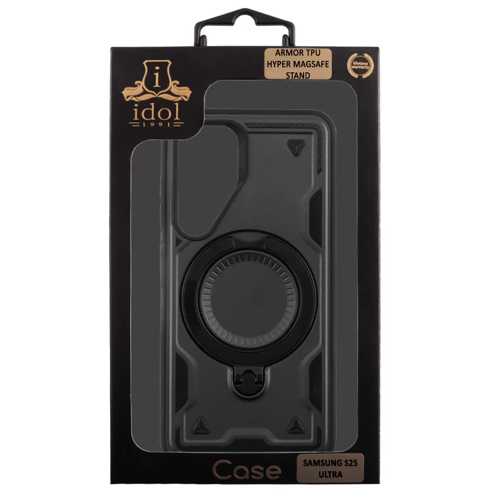IDOL 1991 ARMOR TPU ΘΗΚΗ SAMSUNG S25 ULTRA 5G S938 6.9in HYPER MAGSAFE STAND CAMERA GUARD BLACK - Image 12
