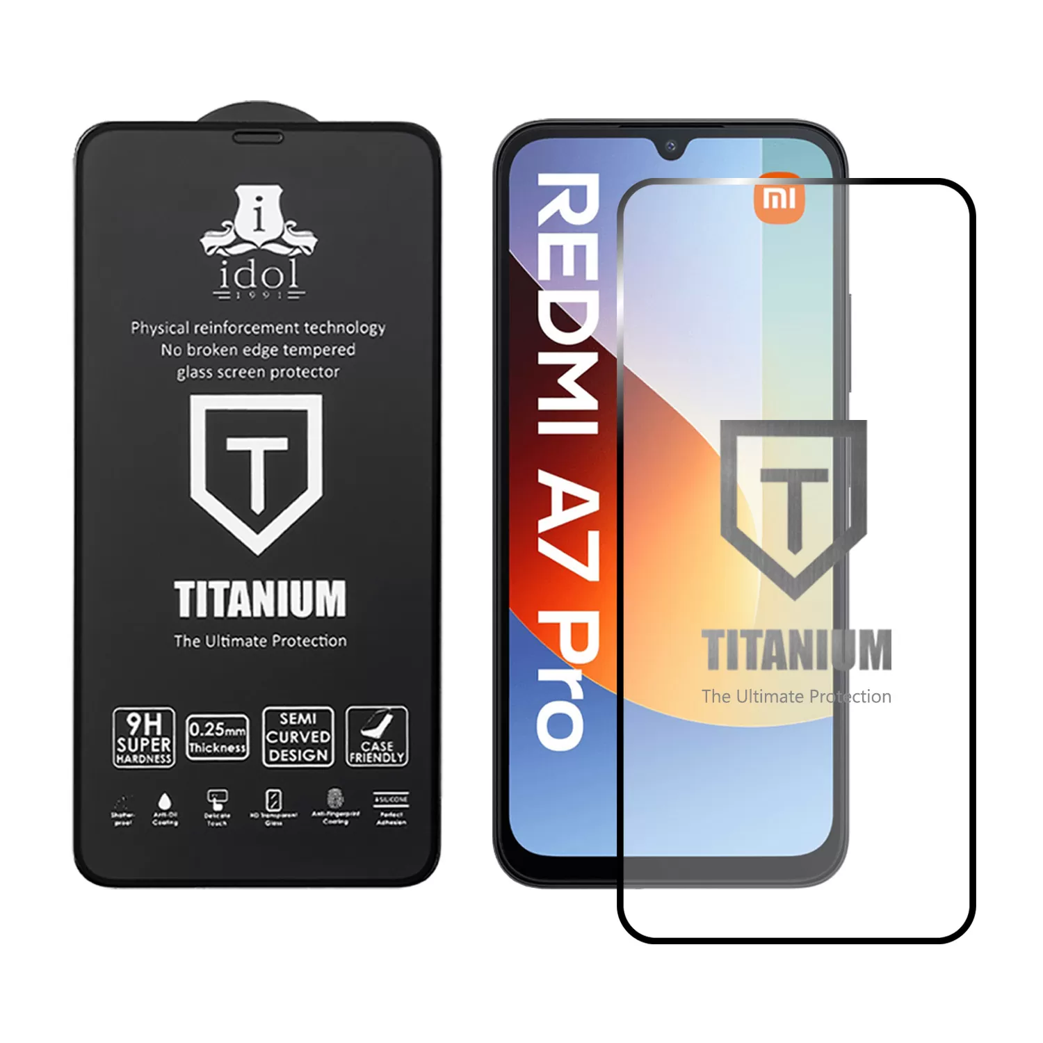 IDOL 1991 TEMPERED GLASS XIAOMI REDMI A7 PRO 4G FULL GLUE TITANIUM <br><br><br>IDOL 1991 TEMPERED GLASS XIAOMI REDMI A7 PRO 4G 6.9 in 9H 0.25mm TITANIUM SEMI CURVED FULL GLUE BLACK - Image 2