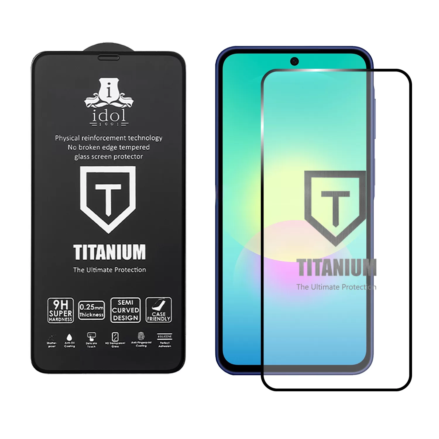 IDOL 1991 TITANIUM TEMPERED GLASS SAMSUNG A27 5G A276 6.7in 9H 0.25mm  SEMI CURVED FULL GLUE BLACK - Image 2