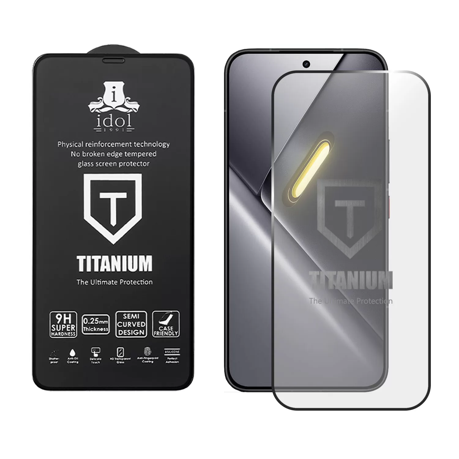 IDOL 1991 TEMPERED GLASS XIAOMI POCO X8 PRO MAX 6.83" 9H 0.25mm TITANIUM SEMI CURVED FULL GLUE BLACK - Image 2