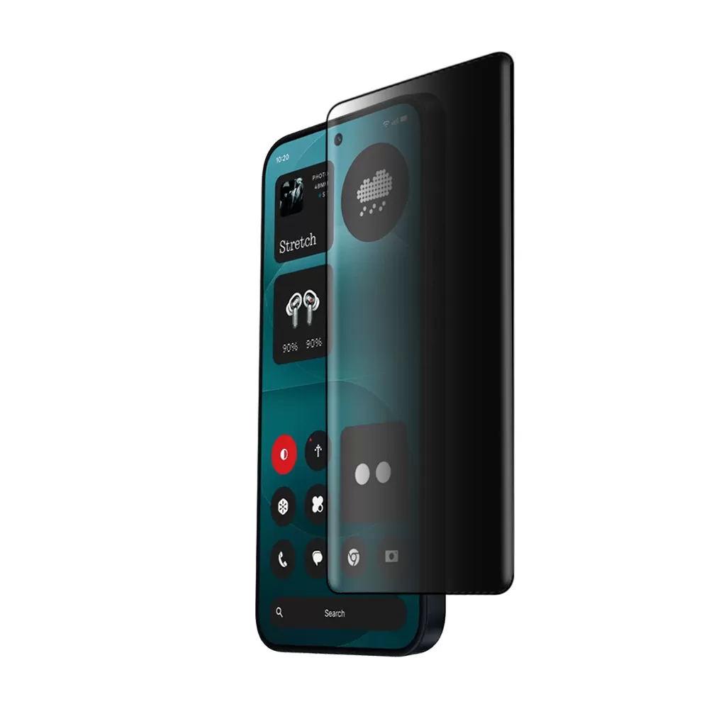 IDOL 1991 PRIVACY ANTISPY TEMPERED GLASS NOTHING PHONE 4a PRO 6.83in 9H 0.25mm SEMI CURVED FULL GLUE BLACK - Image 2