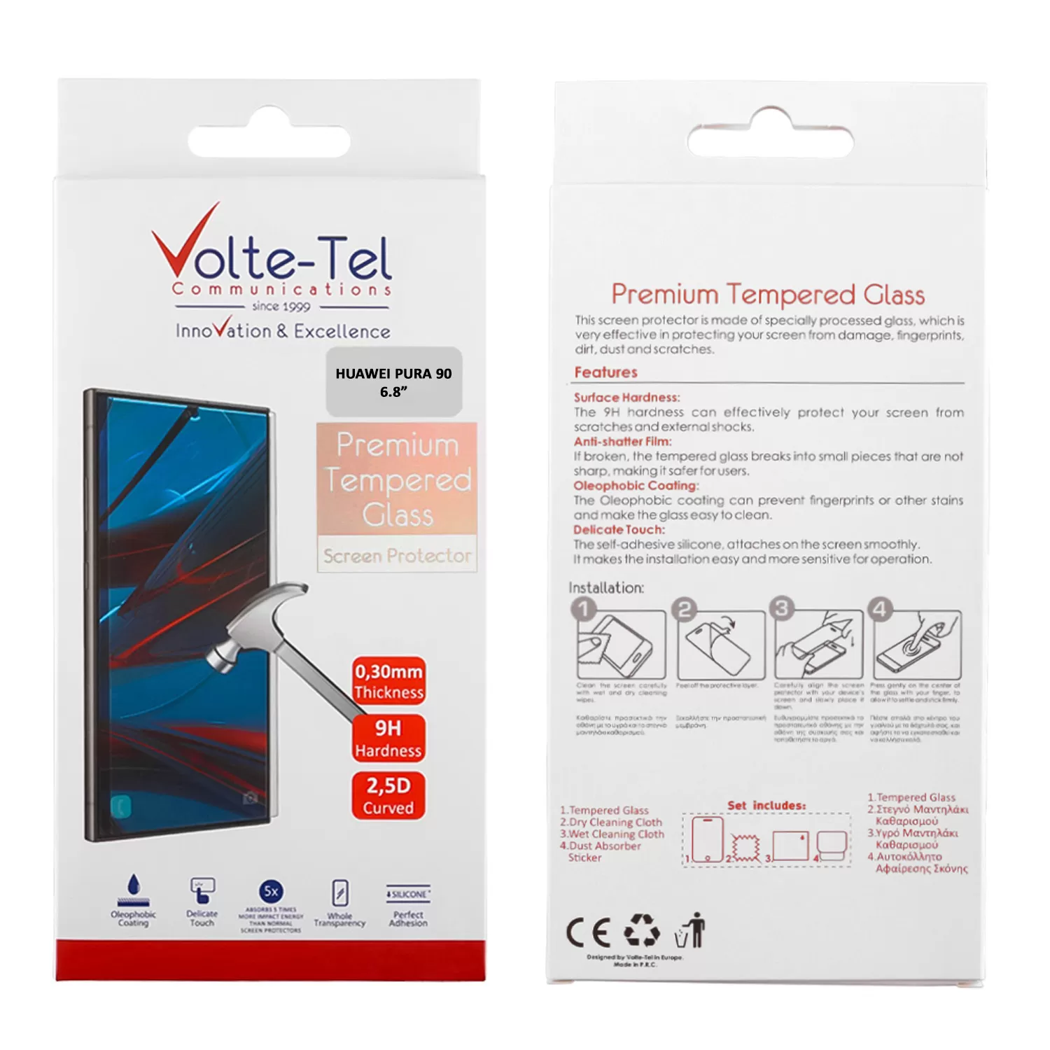 VOLTE-TEL TEMPERED GLASS HUAWEI PURA 90 6.8in 9H 0.30mm 2.5D FULL GLUE - Image 5