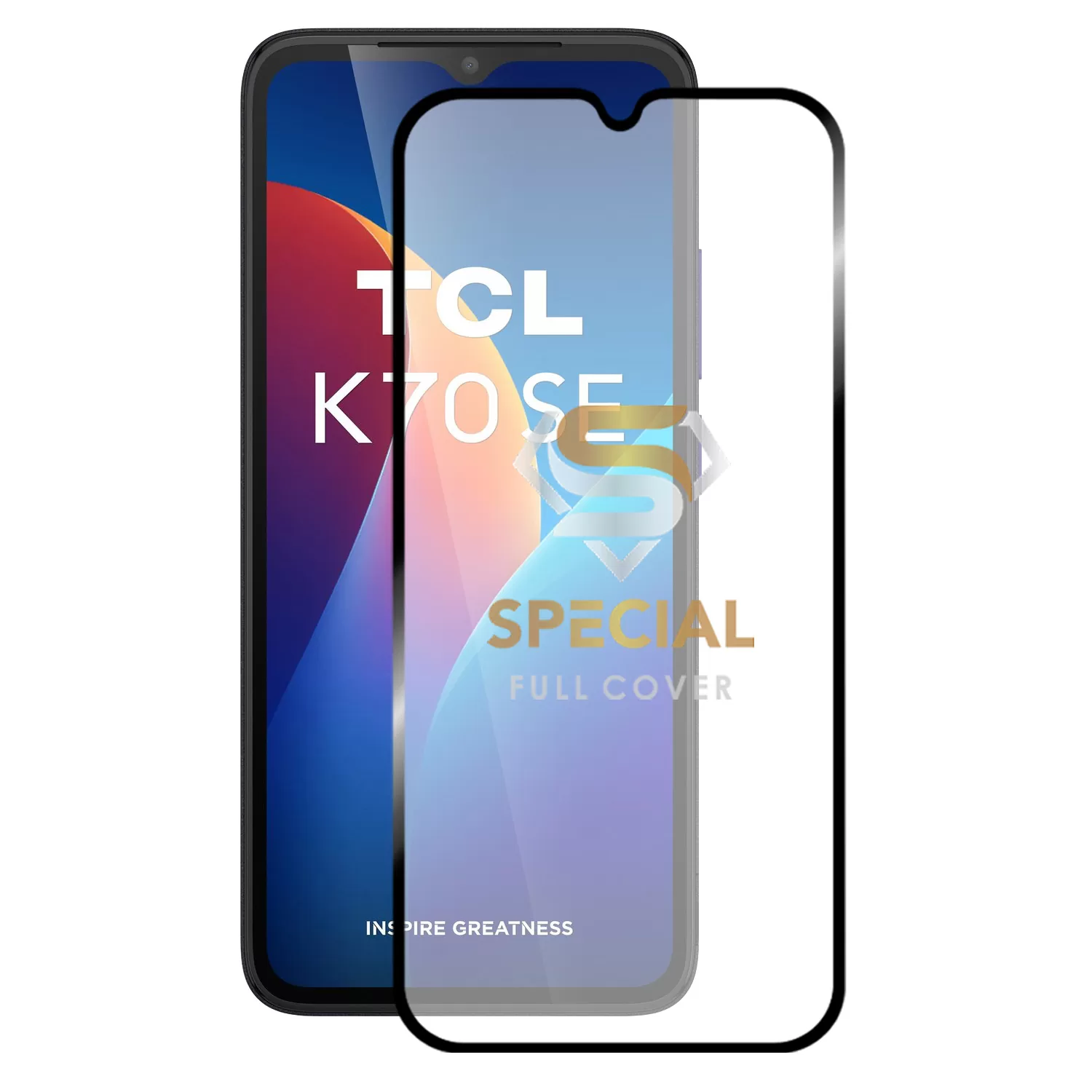 IDOL 1991 SPECIAL TEMPERED GLASS TCL K70 SE 6.56in 9H 0.25mm FULL COVER FINGER UNLOCK FULL GLUE BLACK - Image 2